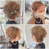 ショートヘアのお呼ばれヘア