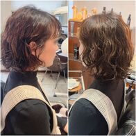お手入れ楽ちんパーマでウェット仕上げのウエーブヘア
