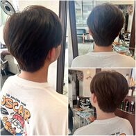 控えめブラウンカラーでソフトな印象のmen's hair