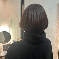 ベビーパープルカラーのシアー感グラボブ