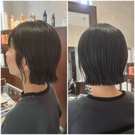 パツっとボブのやや外ハネ好感度スタイル